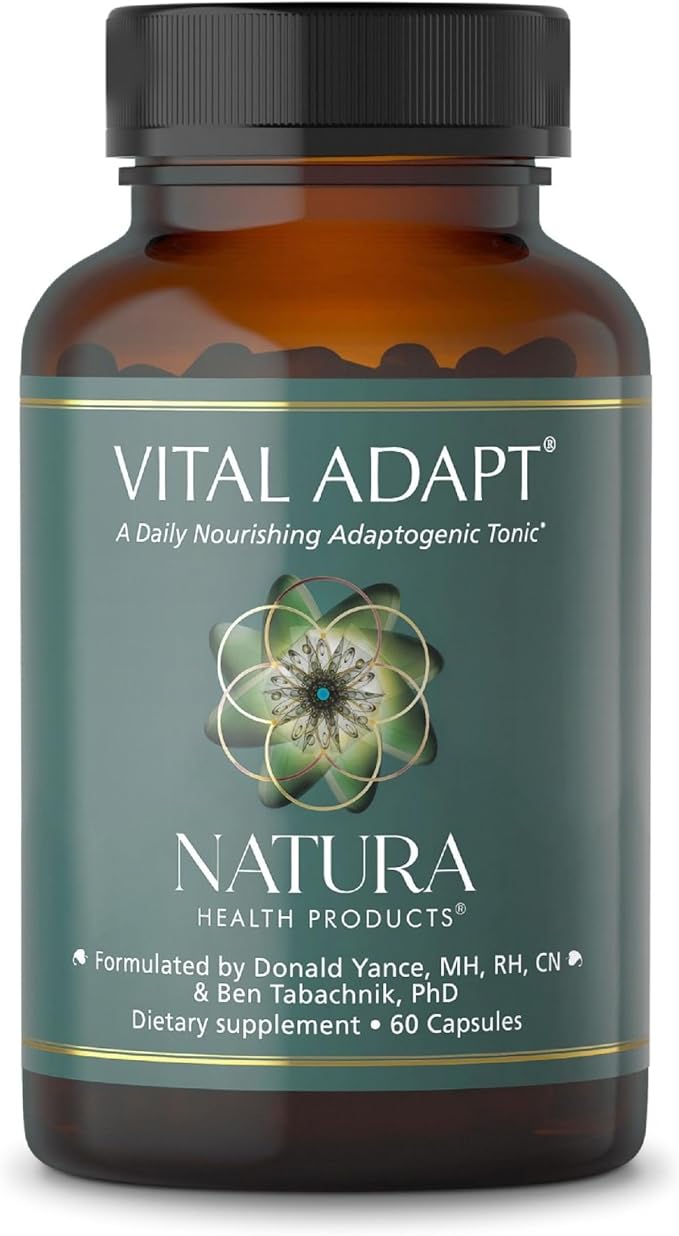 Natura Health Products Vital Adapt Supplement - Daily Nourishing Adaptogenic Tonic for Endocrine Function Support - Featuring Rhodiola Ashwagandha Cordyceps Reishi (60 Capsules)