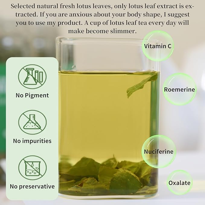Wanhua Hall Lotus Leaf Tea Dried Lotus Tea Natural Lotus Leaves Loose Leaf Chinese Herbal Tea9.88oz/280g 荷叶 荷叶茶