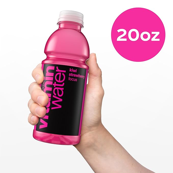vitaminwater Focus Kiwi Strawberry Nutrient Enhanced Flavored Water Beverage 20 fl oz Bottles 12 Pack