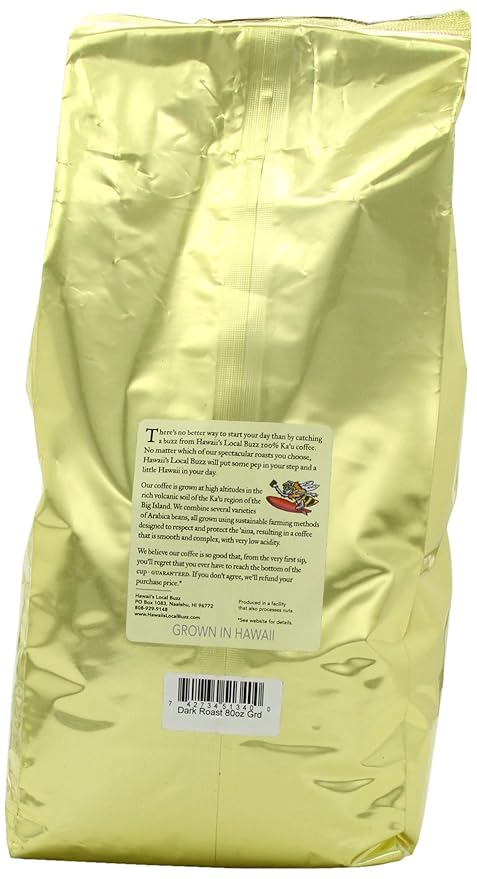 Hawaii's Local Buzz Ground Coffee Dark Roast 80 Ounce