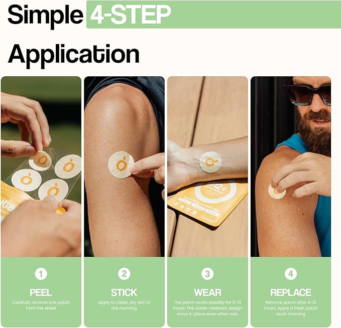 Collagen Glow Beauty Restore Patches | 5X Stronger Formula | Collagen Peptides Vitamin C Pro-Retinol Coq10 Hyaluronic Acid &amp Biotin for Hair Growth | Daily Patch for Skin &amp Hair Wellness