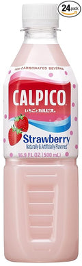 CALPICO Strawberry Non-Carbonated Drink Japanese Beverage Contains Strawberry Juice Concentrate Sweet and Tangy Asian Drink 16.9 FL oz. (Pack of 24)