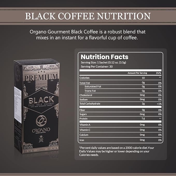 ORGANO Combo Pack 1 Box Black Coffee And 1 Box Cafe Latte 100% Cetified Organic Gourmet Coffee.