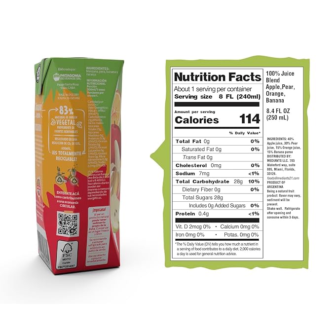Pura Frutta Kids – Multi Fruit Juice Boxes 8.5 fl oz Pack of 9 Mini Juice Bottles – Apple Pear Banana &amp Orange – 100% Natural &amp Cold-Pressed Not From Concentrate (NFC) No Sugar Added