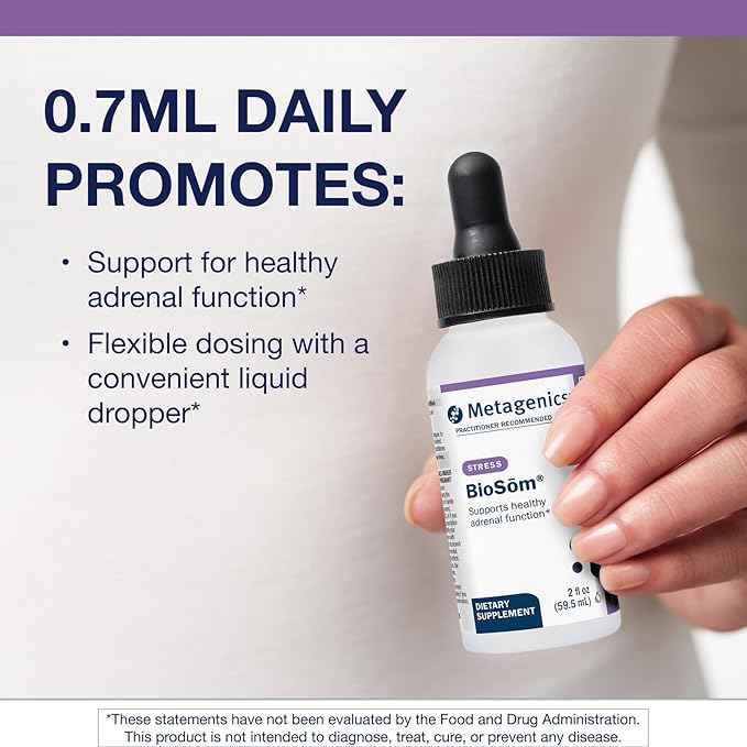 Metagenics BioSom - Liposomal DHEA Dropper with Grapefruit Extract &amp Stevia - Supports Hormone Balance Stress &amp Energy Levels* - Non-GMO Gluten-Free Vegan - GMP Certified Facility - 85 Serv