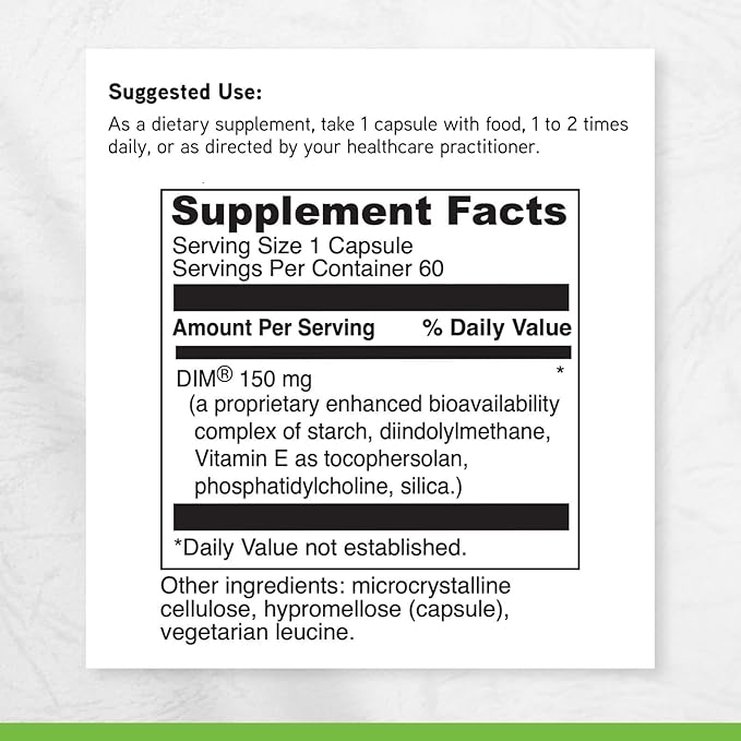 DAVINCI Labs DIMPro 150mg - Helps Support Hormonal Balance Estrogen Metabolism &amp More with DIM* - Gluten-Free - 60 Capsules (60 Servings)