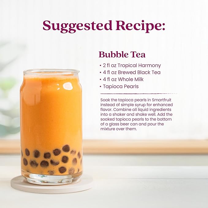 Smartfruit Tropical Harmony + Aloe – 100% Real Fruit Purée with Pineapple Passion Fruit Papaya &amp Guava – Great for Smoothies Juice Yogurt Cocktails Teas &amp More – High in Vitamin A &amp