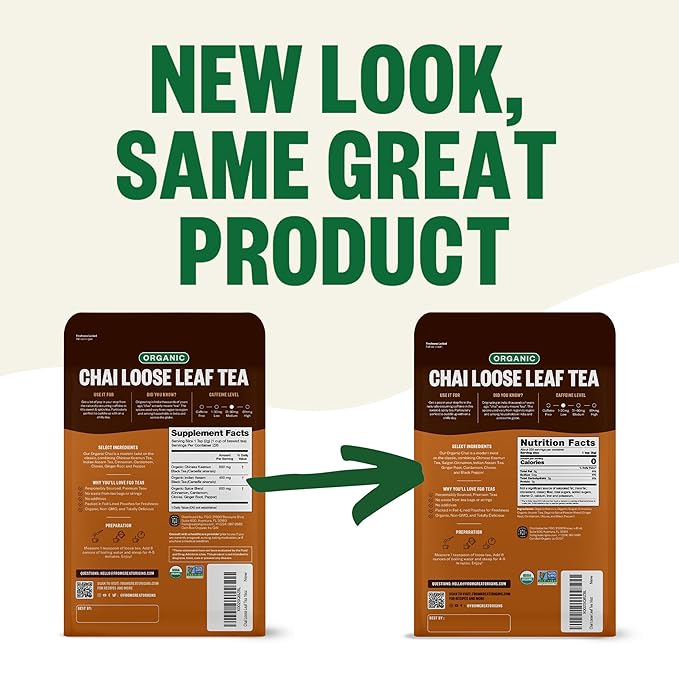 FGO Organic Chai Tea 16 Ounce Loose Leaf Bulk Resealable Bag Packaging May Vary (Pack of 1)
