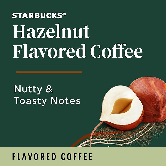 Starbucks Flavored Coffee K-Cup Pods Hazelnut Flavored Coffee Made without Artificial Flavors Keurig Genuine K-Cup Pods 10 CT K-Cups/Box (Pack of 2 Boxes)