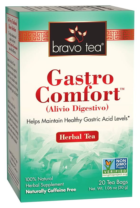 Bravo Tea Gastro Comfort Herbal Tea Caffeine Free 20 Tea Bags 6 Count