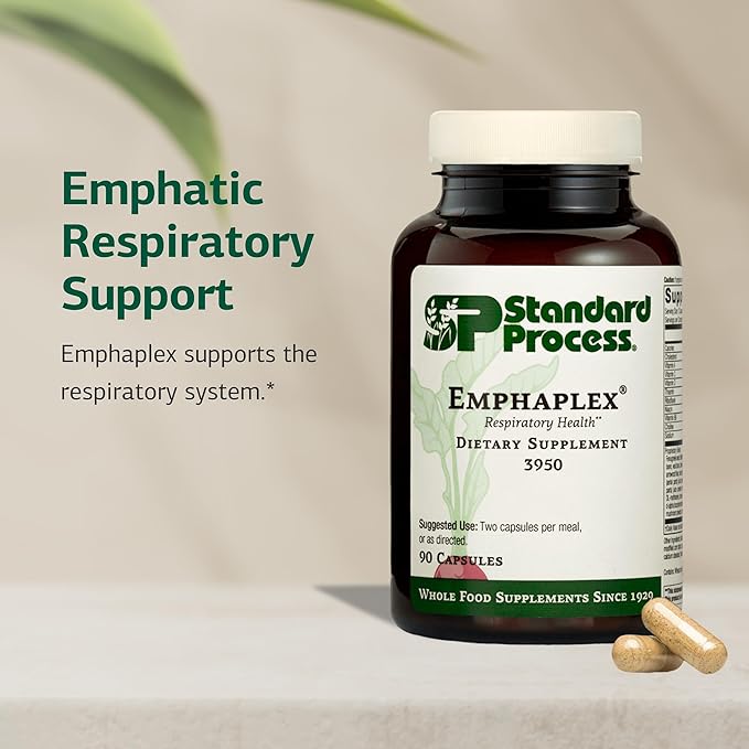 Standard Process Emphaplex - Respiratory System Supplement for Antioxidant Support - for Cellular Energy Support &amp Nervous System Health - 90 Capsules (45 Servings)