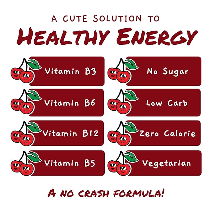 Teacher Power (The Original) Sugar Free Energy Drink 70/servings per Jar 100mg Caffeine with B Vitamins (Black Cherry)