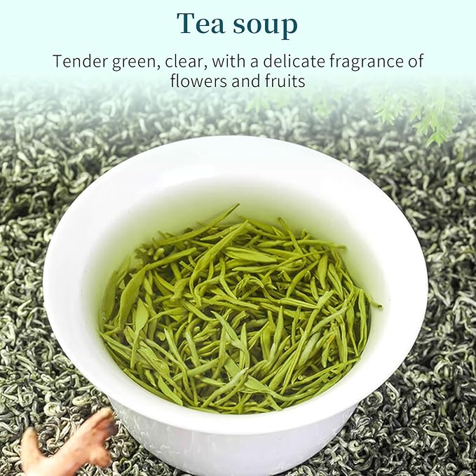 XIXICHA Biluochun Green Tea New Tea Grade AAA Dongting Bi Luo Chun Chinese Green Tea Loose Leaf Pi Luo Chun Floral And Fruity Fragrance （96 cups）碧螺春 绿茶 明前茶 120g/4.23oz