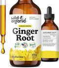 Wild &amp Organic Ginger Root Extract Drops - Immune &amp Digestive Support - Liquid Ginger Supplements - Vegan Sugar &amp Alcohol-Free Tincture - 4 fl oz