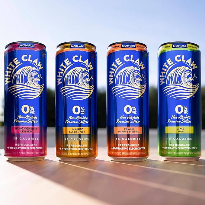 White Claw 36 Pack 0% Alcohol Lime Yuzu Non-Alcoholic Premium Non-Hard Seltzer | 15 Calories Gluten Free Hydrating Electrolytes