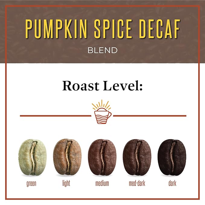 San Diego Coffee DECAF Pumpkin Spice Medium Roast Whole Bean Coffee 16-Ounce Bag Café en grano tostado descafeinado