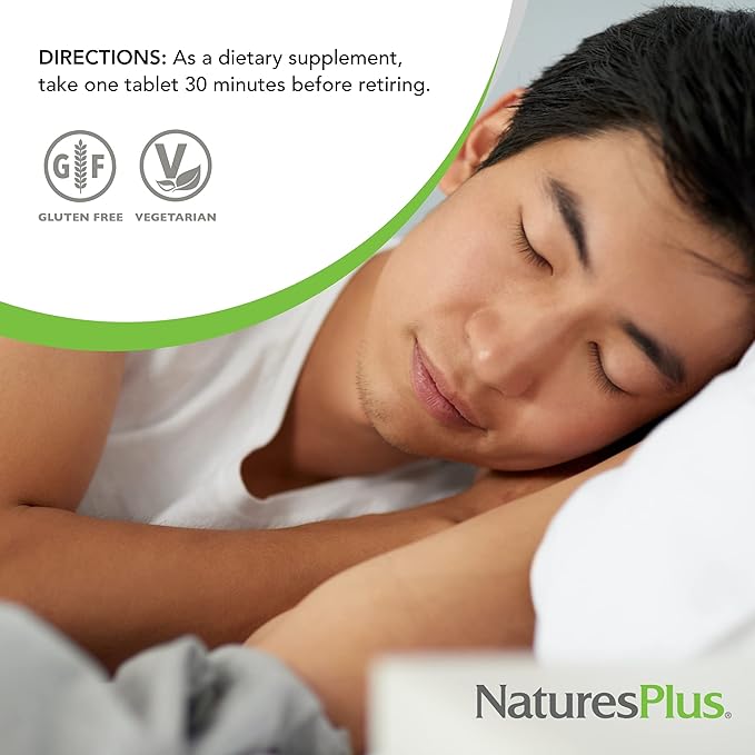 Natures Plus Rapid &amp Sustained Release - 3 mg Melatonin 60 Bi-Layered Tablets - with Chamomile - Vegetarian Gluten-Free - 60 Servings