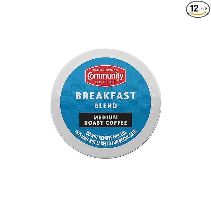 Community Coffee Breakfast Blend Medium Roast Single Serve K-Cup Compatible Coffee Pods Box of 18 Pods (Pack of 12)