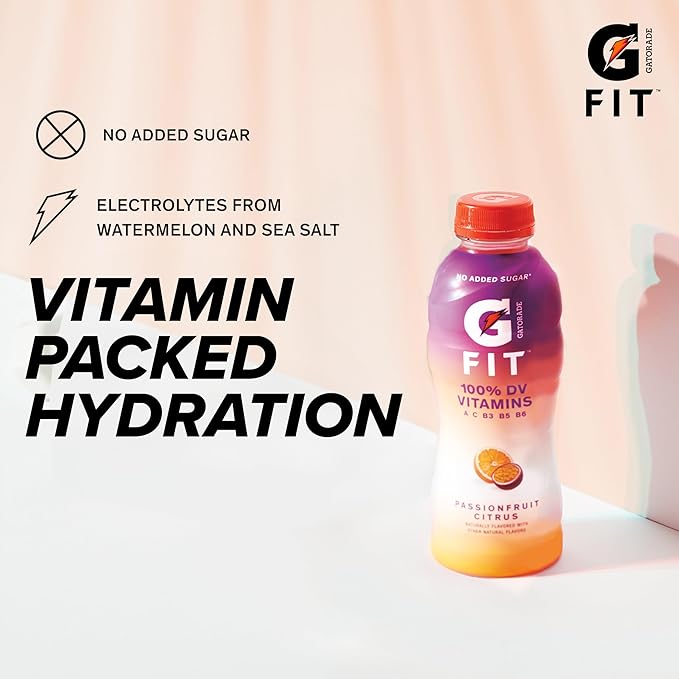 Gatorade Fit Electrolyte Beverage Healthy Real Hydration Tropical Mango 16.9.oz Bottles (12 Pack)
