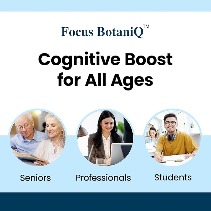 Organic Veda Ginkgo Biloba Turmeric Bacopa Capsules - FocusBotaniQ Memory &amp Brain Supplement - 10 in 1 Cognitive Superfoods Brain Booster Concentration Energy &amp Focus Support - 60 Vegan Cap