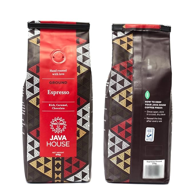 Kenya AA Espresso Ground Coffee - Perfect Dark Roast Craft Coffee. Fair Trade Single Origin Kenyan Coffee with verifiable Coffee Kenya Mark of Origin by Java House Africa (13.23 oz)