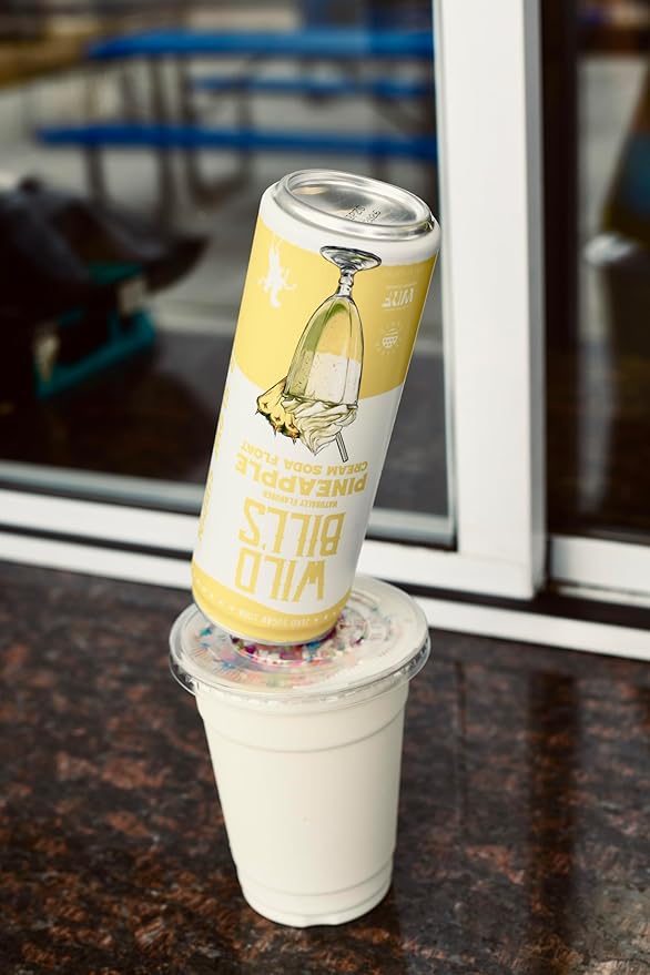 Pineapple - Wild Bill's Zero Sugar Cream Soda Zero Artificial Colors Flavors or Preservatives Naturally Sweetened (Individual 12oz Cans12-Pack)
