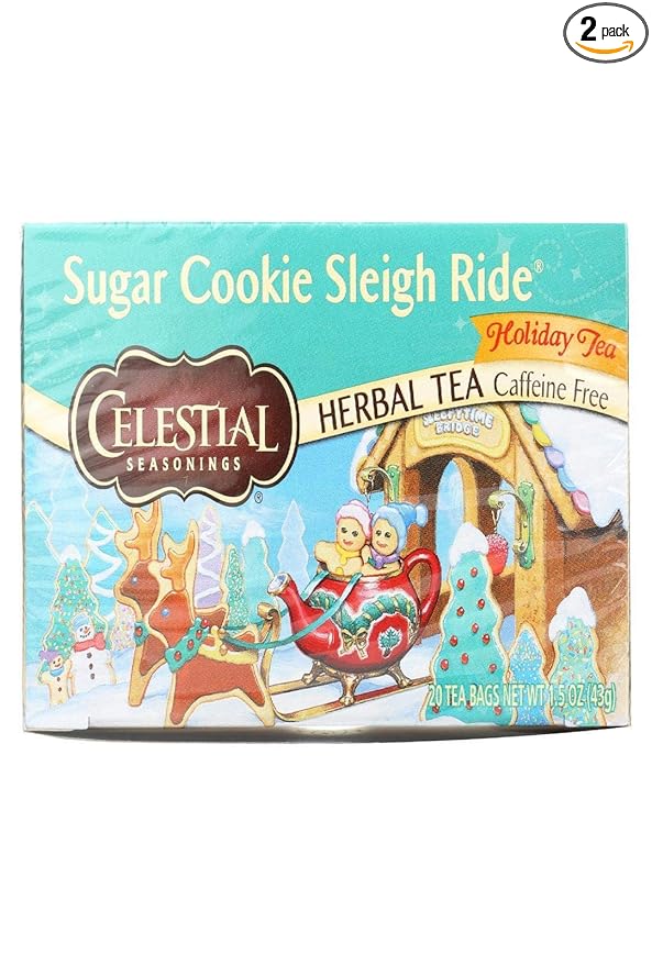 Celestial Seasonings Sugar Cookie Sleigh Ride Tea Bags - 20 Count (Pack of 2)