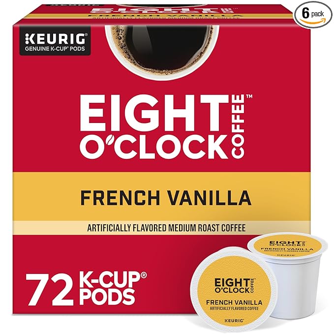 Eight O'Clock Coffee French Vanilla Single-Serve Coffee K-Cup Pods Medium Roast 72 Count