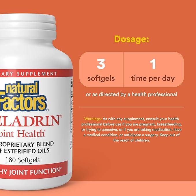 Natural Factors Celadrin Joint Health Promotes Flexibility Mobility and Joint Function 180 Softgels