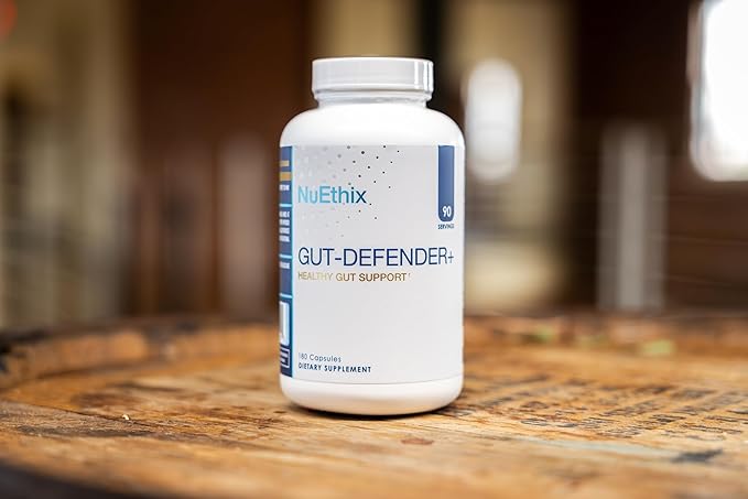 NuEthix Formulations Gut Defender+ Microbiome Balance Dietary Supplement 180 Capsules 90 Servings