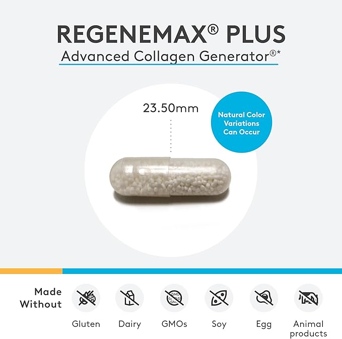 XYMOGEN RegeneMax Plus - Advanced Collagen Supplements with Biotin &amp Clinically Tested ch-OSA - Supports Skin Hair Nails &amp Bone Health - Collagen for Women &amp Men (120 Capsules)