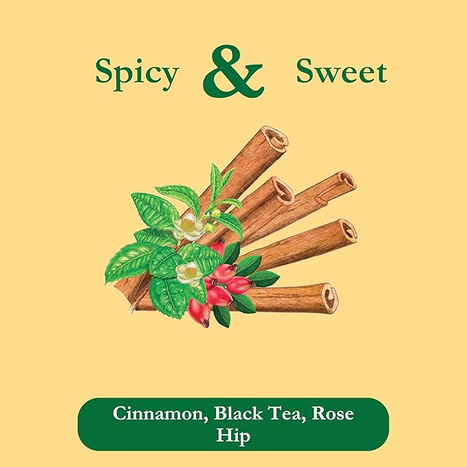 Tadin Cinnamon Tea Blend Herbal Tea Contains Caffeine 24 Tea Bags Per Box Pack of 6