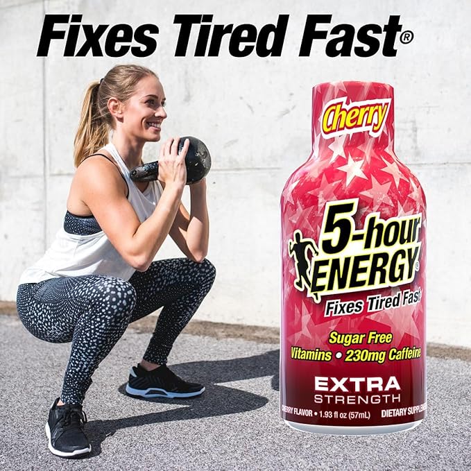 5-hour ENERGY Extra Strength Shots Cherry Flavor 1.93 oz. 30 Count (30 Bottles – Single Flavor Cherry)