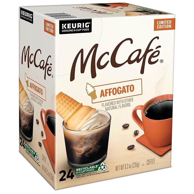 McCafe Affogato Single Serve Keurig K-Cup Pods Flavored Coffee Limited Edition 96-Count Box (4 Packs of 24)