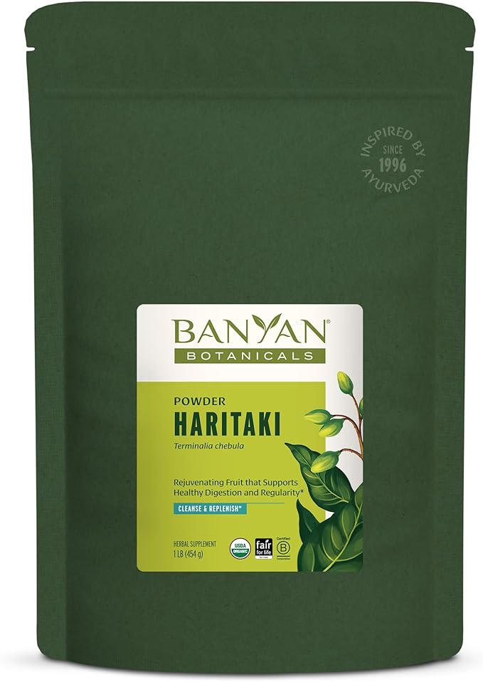 Banyan Botanicals Organic Haritaki Powder – 1lb Bulk – Natural Colon Cleanse &amp Digestive Support – Gentle Regularity &amp Internal Detox Supplement – Terminalia Chebula – USDA Organic Fair Trade
