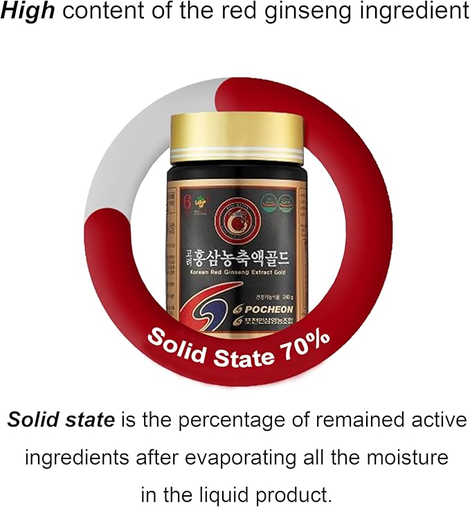 Pocheon 240g(8.5oz) 100% Pure Korean 6years Root Red Ginseng Extract Gold High Ginsenoside Saponin Panax