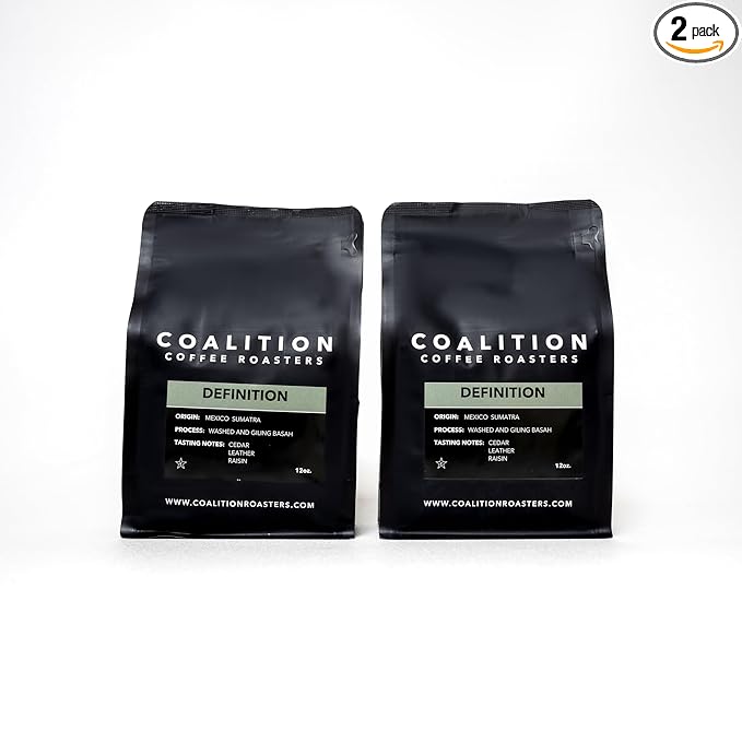 Coalition Coffee Roasters Definition Ground Coffee Blend - Specialty Fresh Roasted Coffee Grounds (Pack of 2 12 oz)