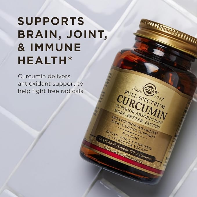 Solgar Full Spectrum Curcumin - 60 LiCaps - Superior Absorption - Brain Joint &amp Immune Health - Non-GMO Vegan Gluten Free Dairy Free - 60 Servings
