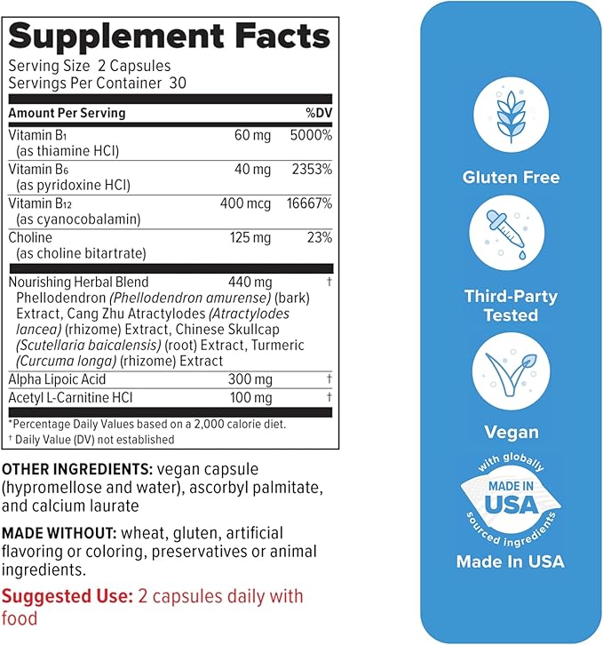 Redd Remedies Nerve Shield Supports Healthy Nerve Structure and Circulation 60 Vegan Capsules