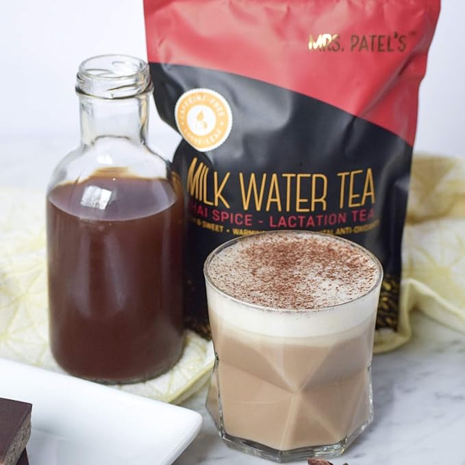 Mrs.Patel's Lactation Tea Chai Spice Blend Rich and Sweet For Breastfeeding and Pumping Moms Drink Iced or Hot Loose Leaf Caffeine-Free Gluten-Free Dairy-Free Fenugreek-Free (1 Pouch)