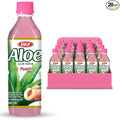 OKF Aloe Vera Drink Juice with Pure Aloe Pulp Variety 16.9 oz. (Peach Pack of 20) Plant Based Drink Korean drinks