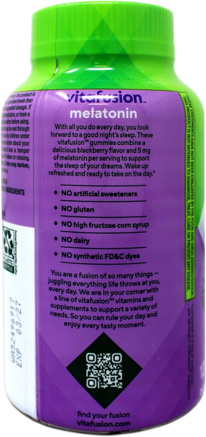Vitafusion Extra Strength Melatonin 5mg 120 Gummies (Pack of 3)