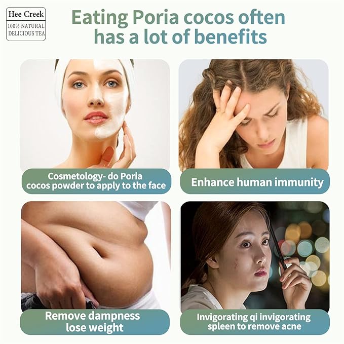 Hee Creek Poria Cocos 12.7oz/ 360g Grade AAA (Super Grade) Wild White Poria Cocos Fu Ling No Sulfur Fumigation 茯苓 白茯苓