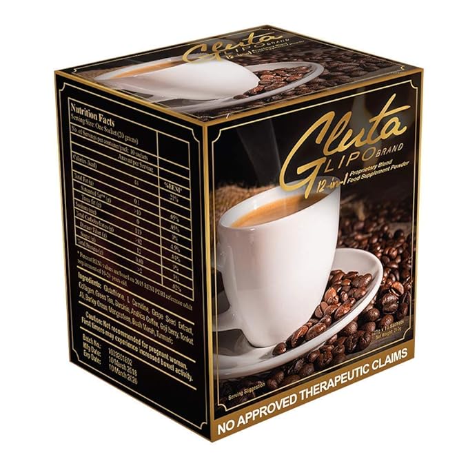 2 Boxes GlutaLipo Coffee 12-in-1 (20 Sachets)