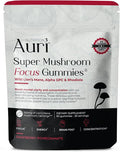 Auri Nutrition Super Mushroom Focus Gummies w/Lion's Mane Alpha GPC &amp Rhodiola – Mushroom Supplement to Support Cognitive Function Mental Clarity Focus &amp Energy 60 Gummies Vegan Friendly