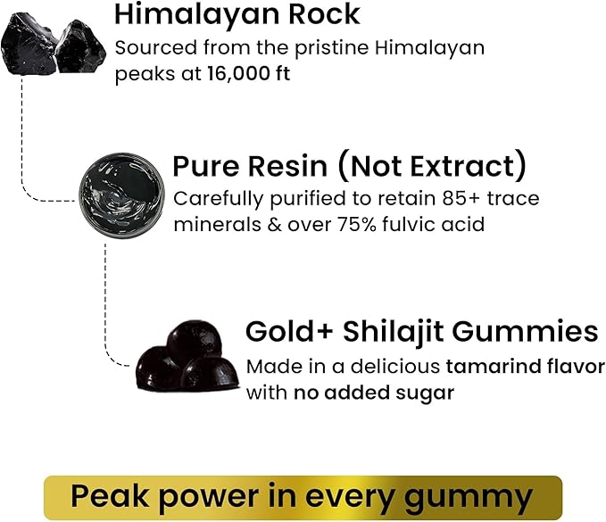 Better Alt Gold+ Shilajit Gummies | with Ashwagandha Safed MusliShilajit Resin &amp Ginger |Helps Boost Energy &amp Improves Stamina |1-Month Dietary Supplement|60 Gummies