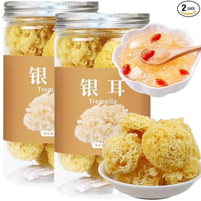 White Snow Fungus Mushroom Rootless Dried Snow Fungus Tremella Fuciformis Mushroom Unbleached No Additives Sulfur Free 银耳 去根白银耳 特级雪银耳 4.23oz / 120g