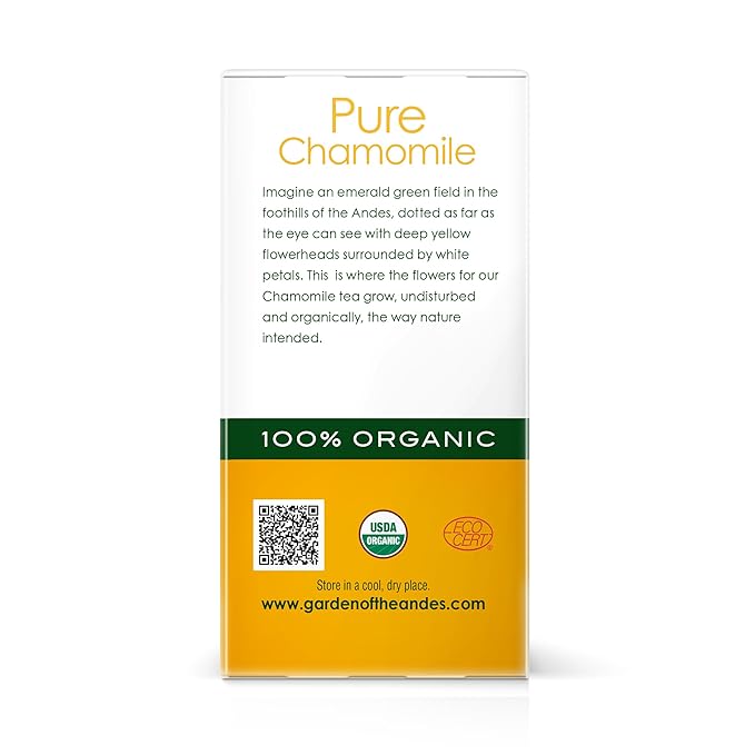 Garden of the Andes - Organic Chamomile Tea - 20 Tea Bags/Box Pack of 6 (120 Count) - Caffeine-Free Herbal Infusion from Handpicked Flowers - Supports Digestive Comfort and Promotes Relaxation