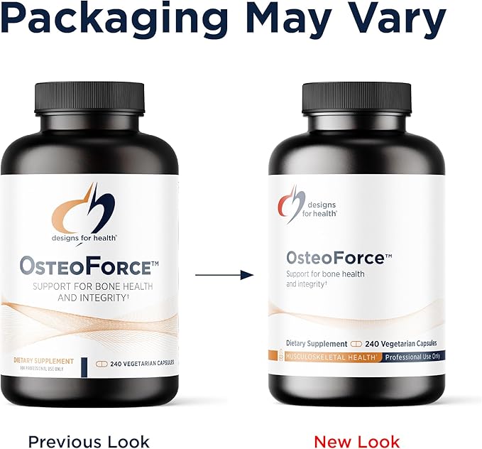 Designs for Health OsteoForce - Premium Bone Support Supplement - Highly Absorbable Nutrients - Calcium Malate Magnesium Zinc Bisglycinate Chelate Vitamins D + K - Non-GMO Soy Free (240 Capsules)