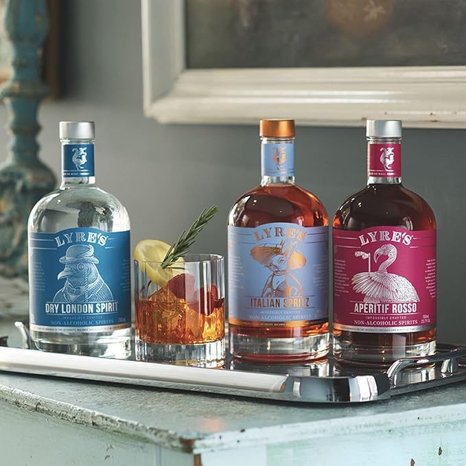 Lyre's Rosa Negroni - Non-Alcoholic Spirit Set (Pack of 3) | Dry London (Gin Style) Aperitif Rosso (Sweet Vermouth Style) &amp Italian Spritz (Bitter Orange Spritz Style) | Award Winning | 23.7 Fl O
